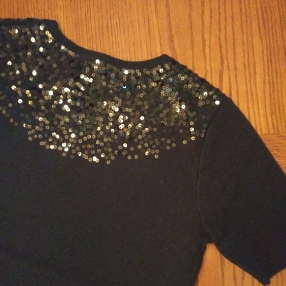 NWT Tahari Black Sequin Sweater - Picture 4 of 6